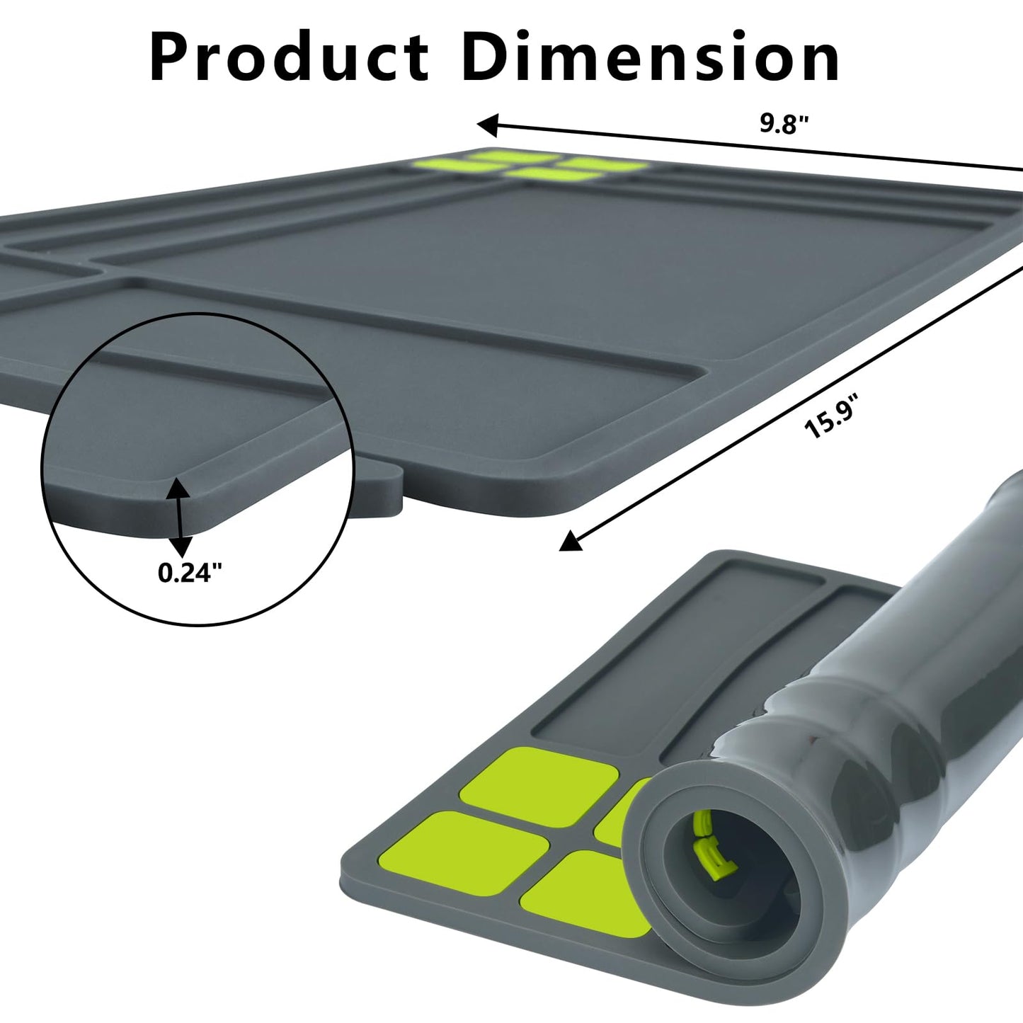 Raiseek Pistol Gun Cleaning Mat, Magnetic Gun Maintenance Mat,Anti-Slip Rubberized Pistol Gun Mat with Organizer Parts Tray,Protective Workbench Mat 15.9" x 9.8"