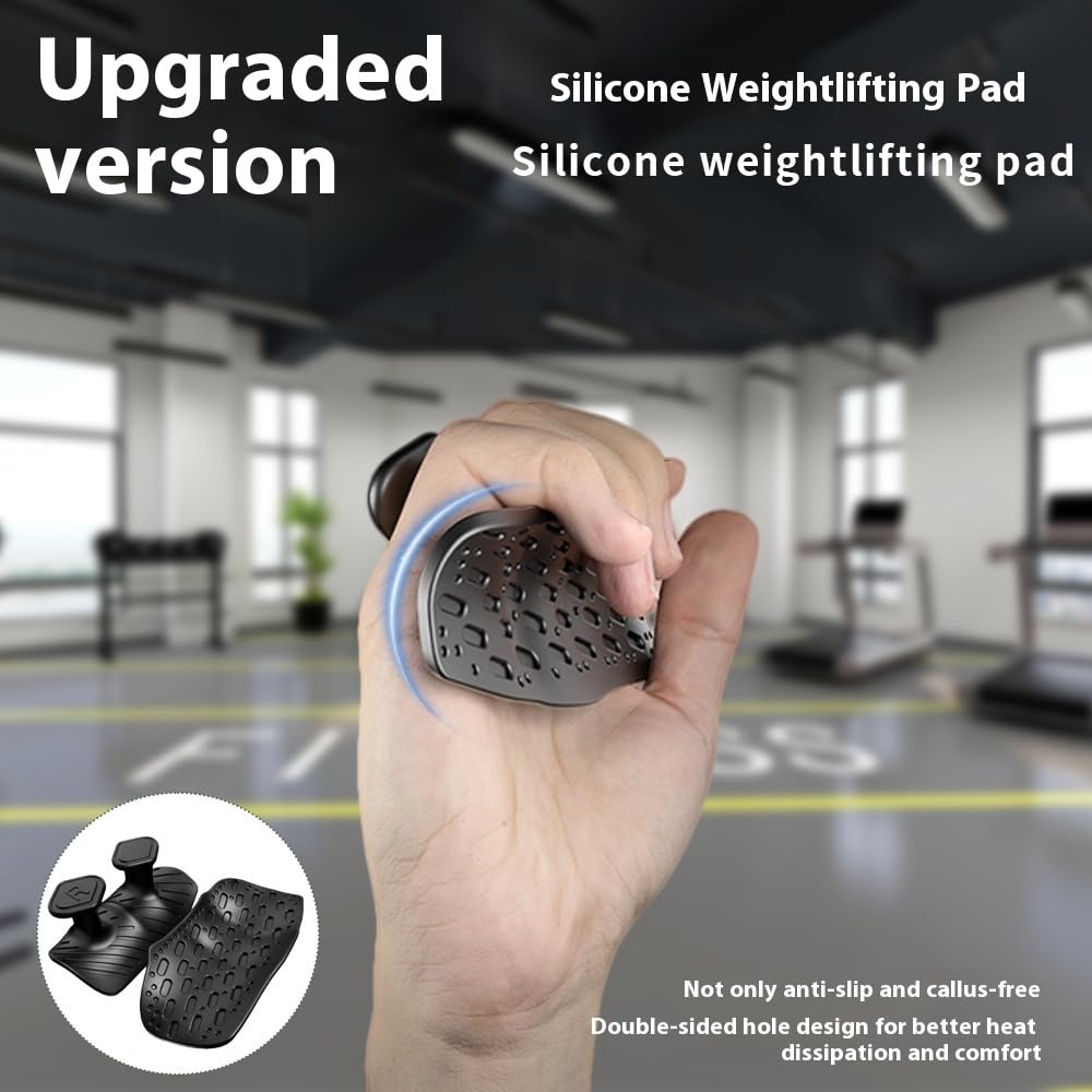 Monattrod Upgraded Weight Lifting Grips for Women & Men - Extra Large & Thick Non-Slip Gym Grips with Cooling Towel, Ergonomic Workout Gloves for Pull-Ups, Dumbbell Exercises (Black)