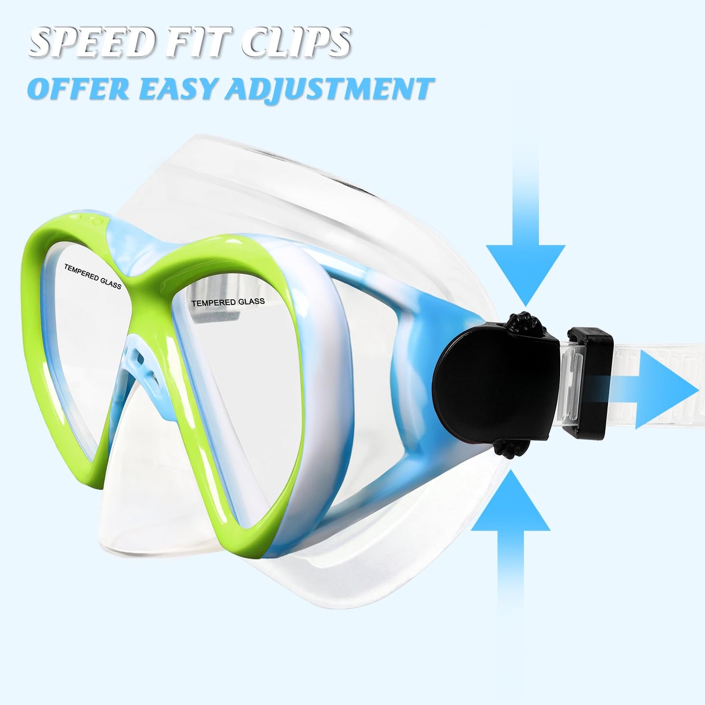 ACQCES Kids Swim Goggles Snorkel Diving Mask for Boys Girls Ages 5-15, Two-Color Anti-Fog Swimming Goggles with Nose Cover (1PCS Blue)