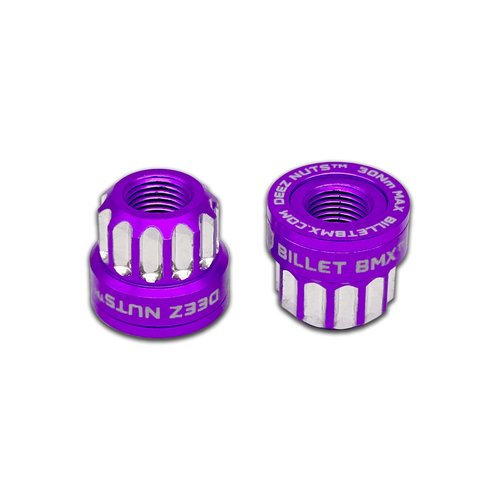 BILLET BMX Deez Nuts 12 Point Bike Axle Nuts 3/8"-26 tpi (2 Pack) 3/8"-26tpi Purple