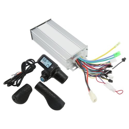 plplaaoo Electric Bike Motor Controller Set Premium 36V 48V 1000W Brushless Controller with LCD Panel Split Throttle Grip for 22.5mm Handlebar Aluminum Alloy ABS Material