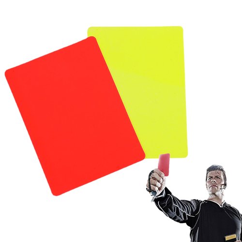 Referee Cards, 2pcs Red and Yellow Football Referee Cards, Multifunctional Soccer Referee Card Set Professional Soccer Referee Supplies Warning and Ejection Cards for Sports Coaches Referees 8x11cmc