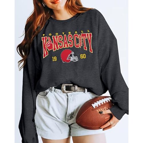 UNIQUEONE Game Day Sweatshirt Women Football Sweatshirts Football Mom Hoodie Touchdown Shirt Casual Crewneck Pullover
