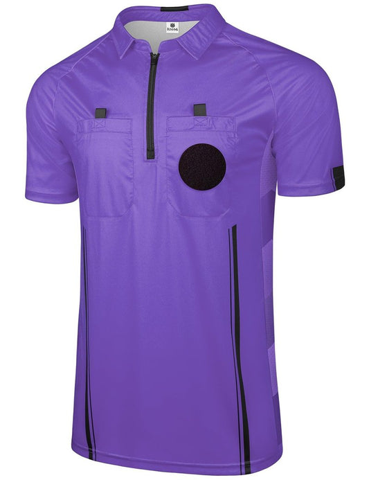 FitsT4 Sports Pro Soccer Referee Jersey Short Sleeve Ref Shirts Purple X-Small