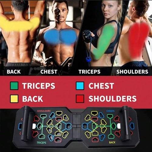 Push Up Board, Foldable 19 in 1 Push Up Bar with Resistance Bands,Portable Multi-Function Push up Handles for Floor,Professional Push Up Strength Training Equipment