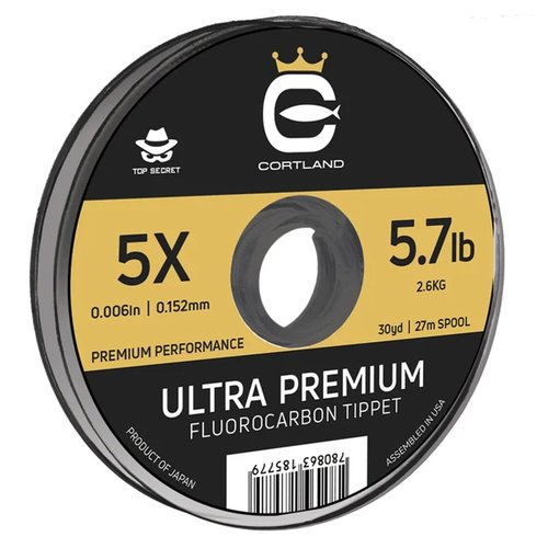 CORTLAND Ultra Premium Fluorocarbon Durable Flexible Abrasion-Resistant Trout Tippet with Plasma Finish for Freshwater | Nymphing/Dry Fly Fishing/Streamer Fishing, 30 YDS, 5X - 5.7 LB
