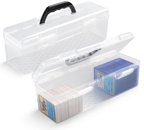 SUNEZLGO Storage Box For Toploader, Trading Card Storage Box, Card Storage Box Plastic, Playing Card Case, Large For Toploaders 200 Cards 750, Fit For Toploader and Standard Card
