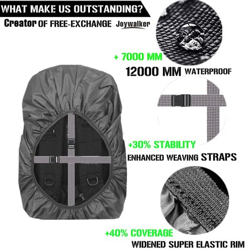 Joy Walker Backpack Rain Cover Waterproof Breathable Suitable for Hiking/Camping/Traveling (black, Small (for 15-25L backpack))