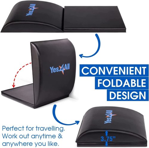 Yes4All Ab Exercise Mat Tailbone & No Tailbone, Foldable Abdominal Sit Up Support Pad, Abs Workout Equipment for Core Training and Lower Back