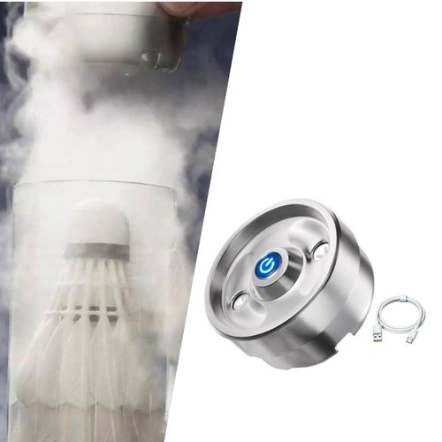 Aosekaa Feather Shuttlecock Humidifier Badminton Ball Steamer Shuttle Portable Multipurpose Birdie Storage Container Top Cover, Silver Gray