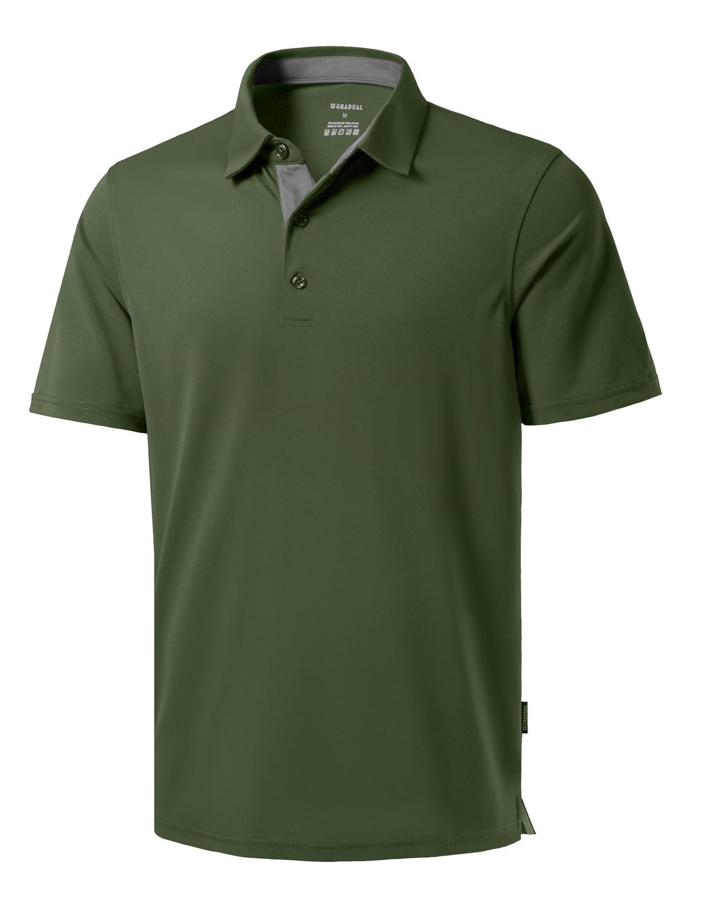 Men's Golf Shirts Dry Fit Moisture Wicking Performance Short Sleeve Collared Polo Shirts for Casual Tennis Bussiness (Dark Green, M)
