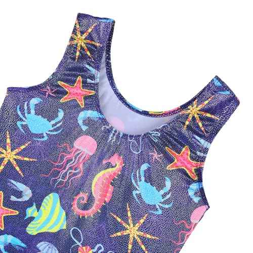 BAOHULU Gymnastics Leotards for Girls Kids Sparkle Tank Biketards with Shorts Dance Outfit