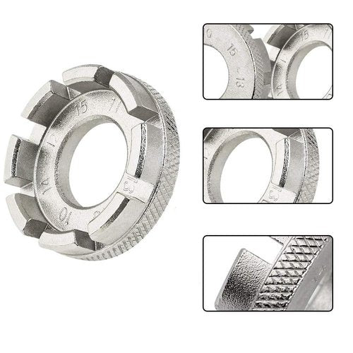 fixinus 4 Piece Bicycle Spoke Wrench, Universal Forged Steel Bike Rim Correct Tool Bicycle Spoke Tool for Adjust Bicycle Wheel Tension