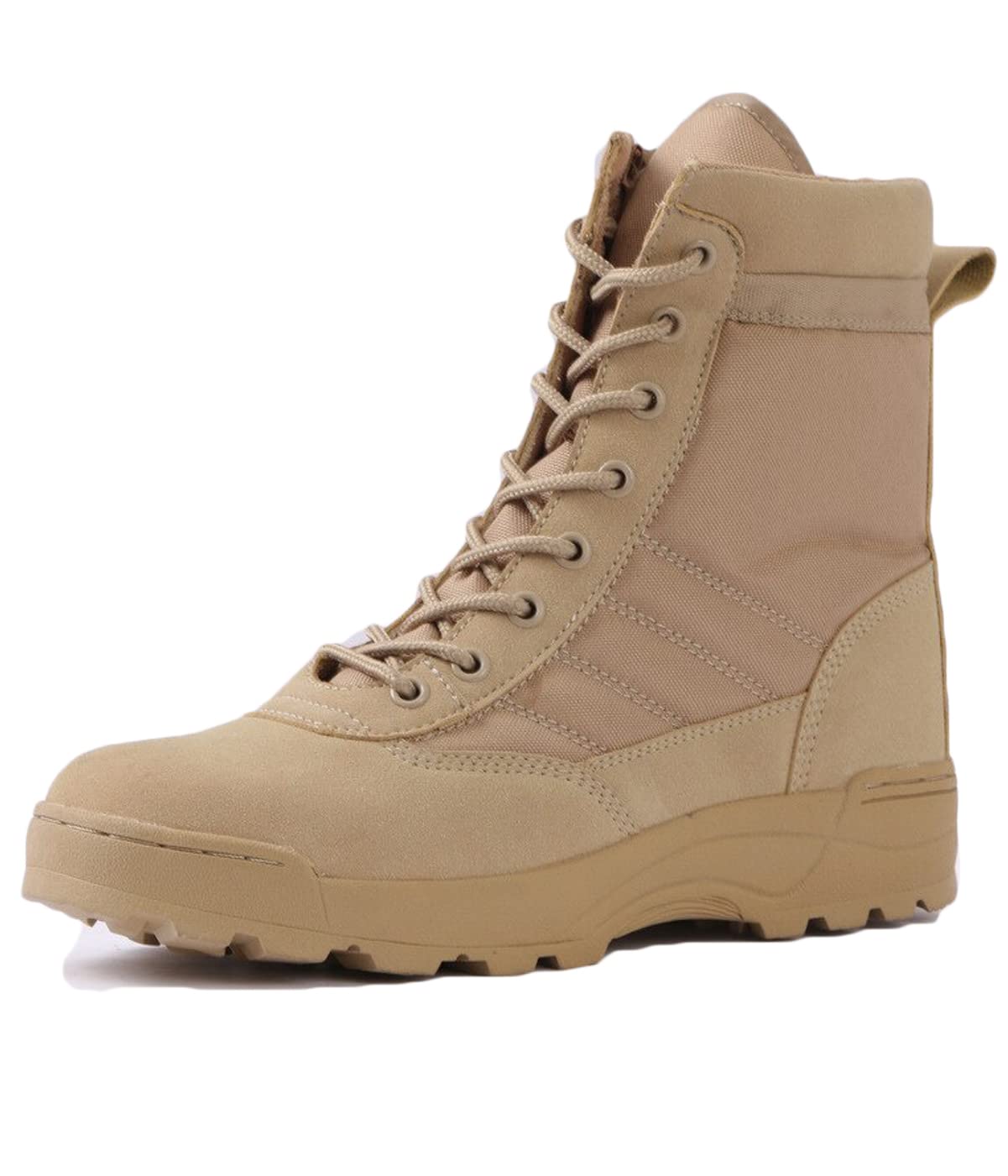 HARGLESMAN Mens Tactical Boots 9 Inches Combat Durable Military Work Army Desert Breathable Waterproof Comfortable Boots for Outdoor Hiking Hunting Climbing Sand US Size 8