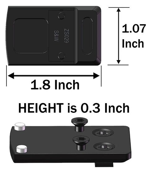Gotical Super Slim Mounting Plate Red Dot Adapter for S&W Rear Sight