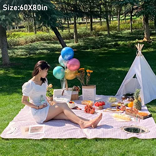 Large Waterproof Sandproof Beach Picnic Blanket - Brown 80x60 Inches