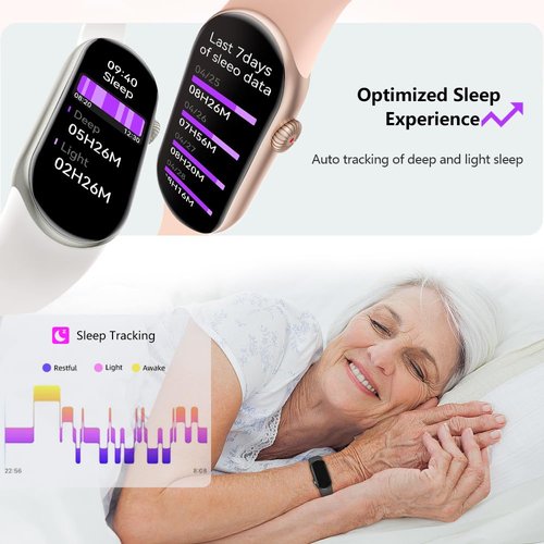 FITVII Ole Fitness Tracker with 24/7 Heart Rate and Blood Pressure Monitor, Blood Oxygen Sleep Tracking Step Calories Counter IP68 Waterproof Activity Tracker for Women Men