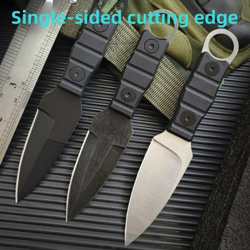 CrazyGorilla Tactical Fixed Blade Knife with Sheath, 6.57 inch Length, Single-Edge