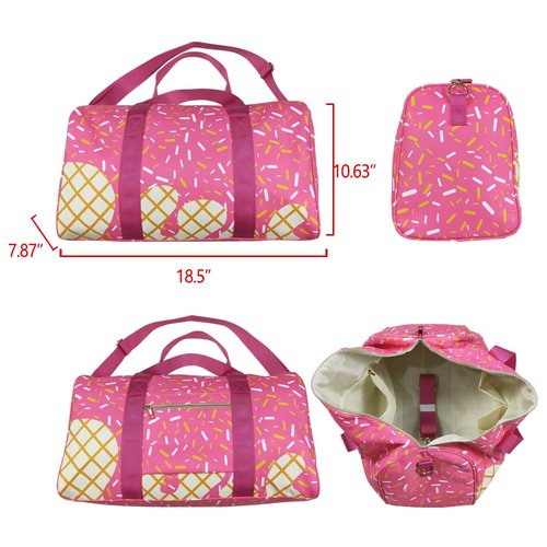 BA0298 Splatter Ice Cream Drip Gem Sports Bag， Travel Bag.