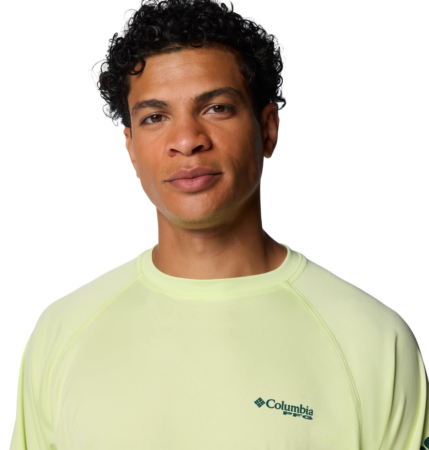 Columbia Men's Terminal Tackle Long Sleeve Shirt, Spring Yellow/Midnight Teal Logo, X-Small