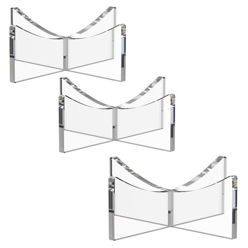 Ultra-Clear Acrylic Sports Ball Display Stand (3-Pack), Thick Shatterproof Holder for Softball, Baseball, Golf Ball & Memorabilia – Small Size 1.97 x 1.1 inch