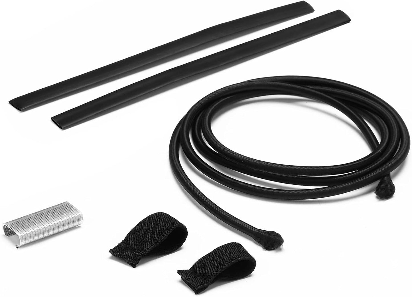 2 Pcs Replacement Wakeboard Tower Rack Bungee Cords with Pull Tab Black Elastic Bungee Shock Rope Wakeboard Tower Rack Parts Fits Wakesurf, Surfboard, Ski, Kneeboard