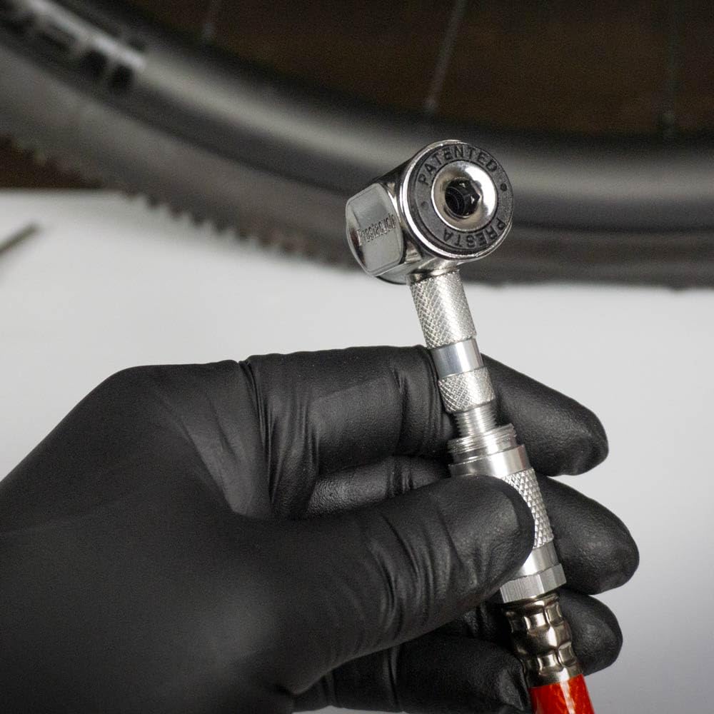 Prestacycle Pro Presta Head – Auto-Lock Bicycle Tire Pump Head for Tubeless & Presta Valves, 90° Steel Design, Presta Valve Pump, Presta Adapter, Compatible with Prestaflator Pro & Premium Floor Pumps