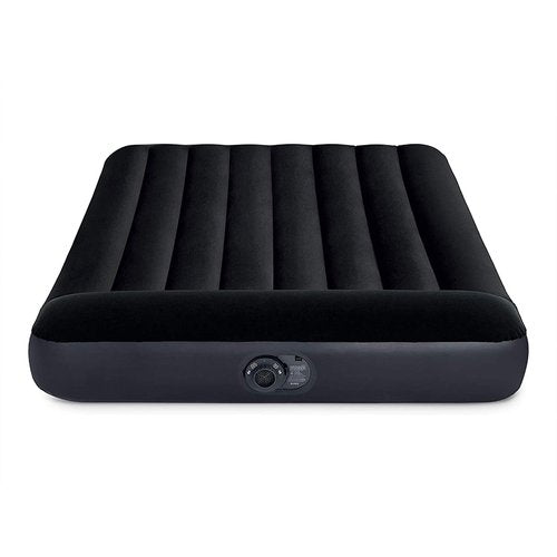 INTEX 64147ED Dura-Beam Standard Pillow Rest Air Mattress: Fiber-Tech ??Full Size ??Built-in Electric Pump ??10in Bed Height ??600lb Weight Capacity