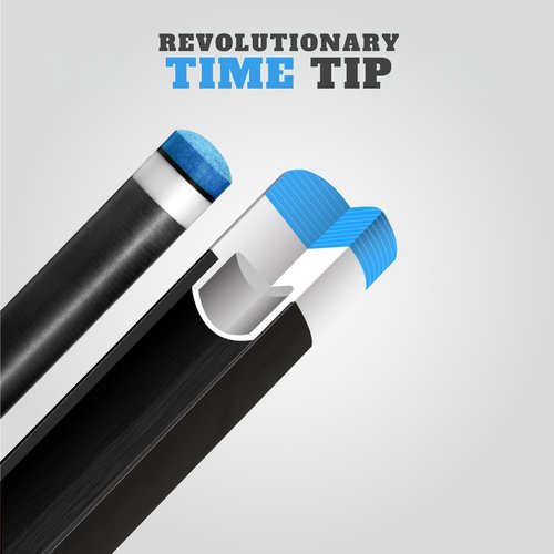 RHINO TIME Billiard Pool Cue Tip - 14mm/ Blue/Hardness: TIME 5 Hard/Pack 1