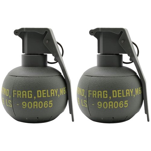 Disratw M67 Airsoft Grenade Toys 2Pcs Tactical Grenades Plastic CS Battle Game Toy with Pull Ring for Age 14+ (Green)