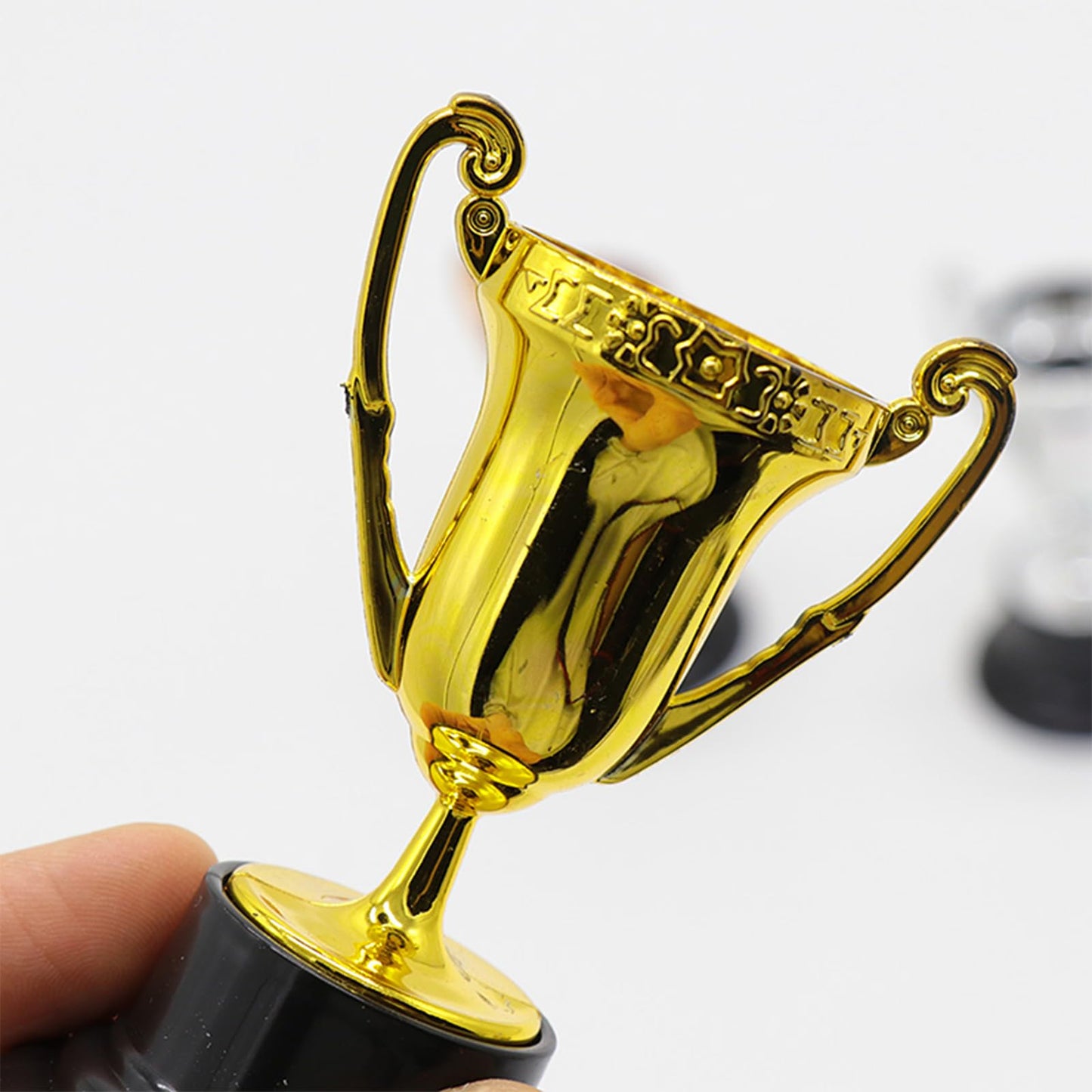 HOPELJ Kids Mini Award Trophy Cups - Pack of 6 Bulk - Plastic Gold Silver Bronze Award Trophies Set for Kids for Party Favors, Props, Rewards, Winning Prizes, Competitions