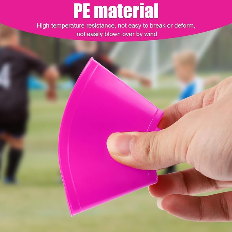 Rose Red 25pcs Soccer Cones for Training with Mesh Bag - Agility Markers for Football Basketball Drills