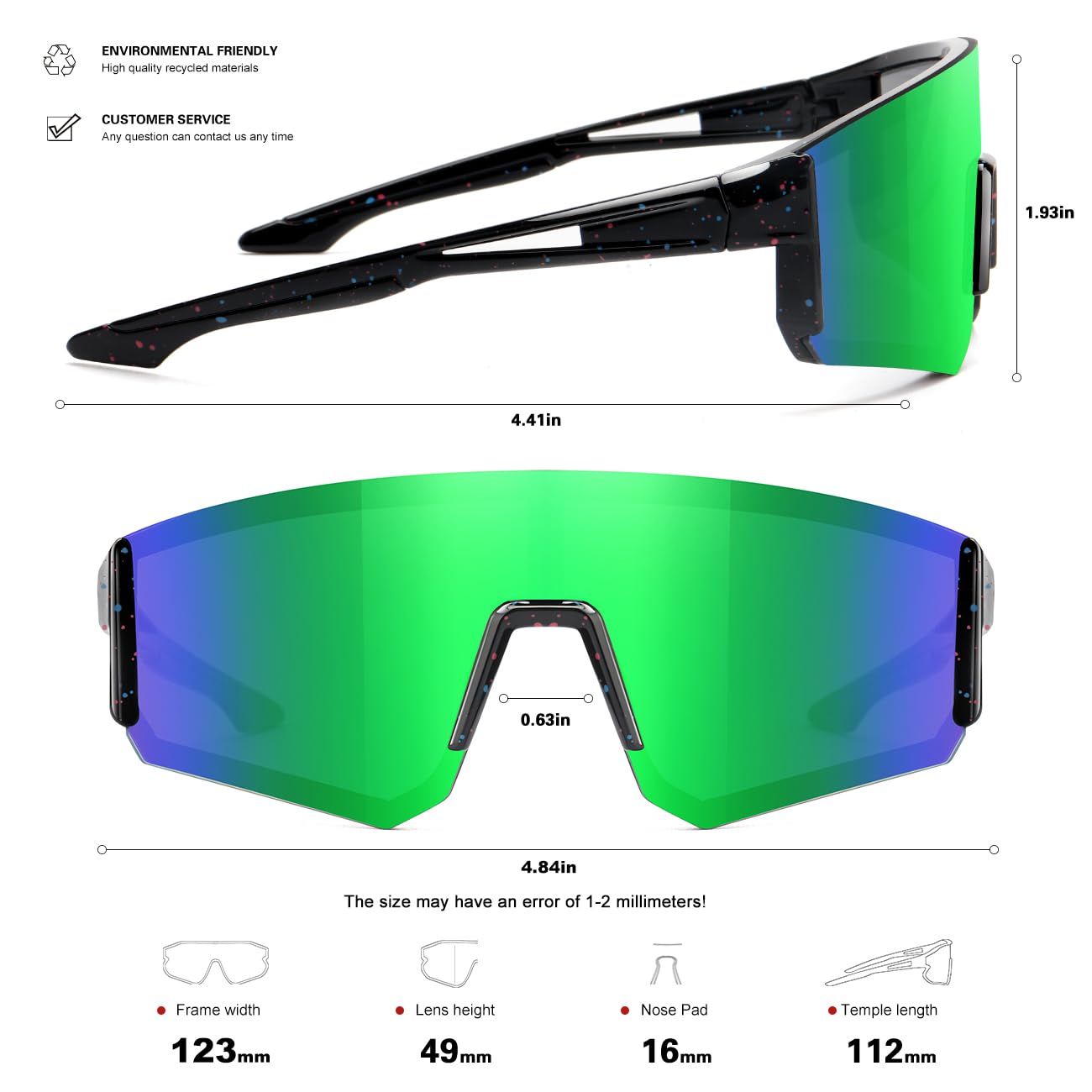 SEKKAF Youth Baseball Sunglasses for Boys Girls Age 6-12 Softball Cycling Sports Sunglasses for Kids Lightweight Frame