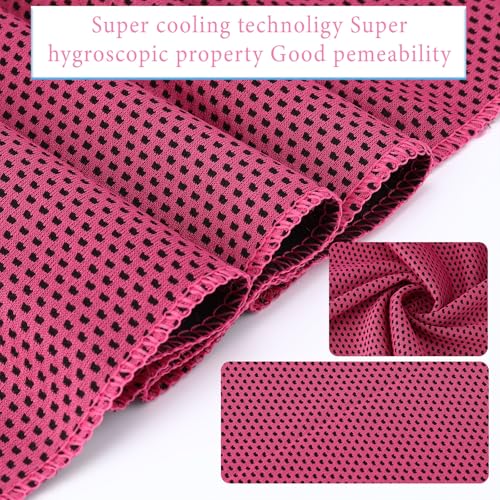 Cooling Towels with Water Bottle Set - Rose Red, 47 x 12 Inches, 10 Pack