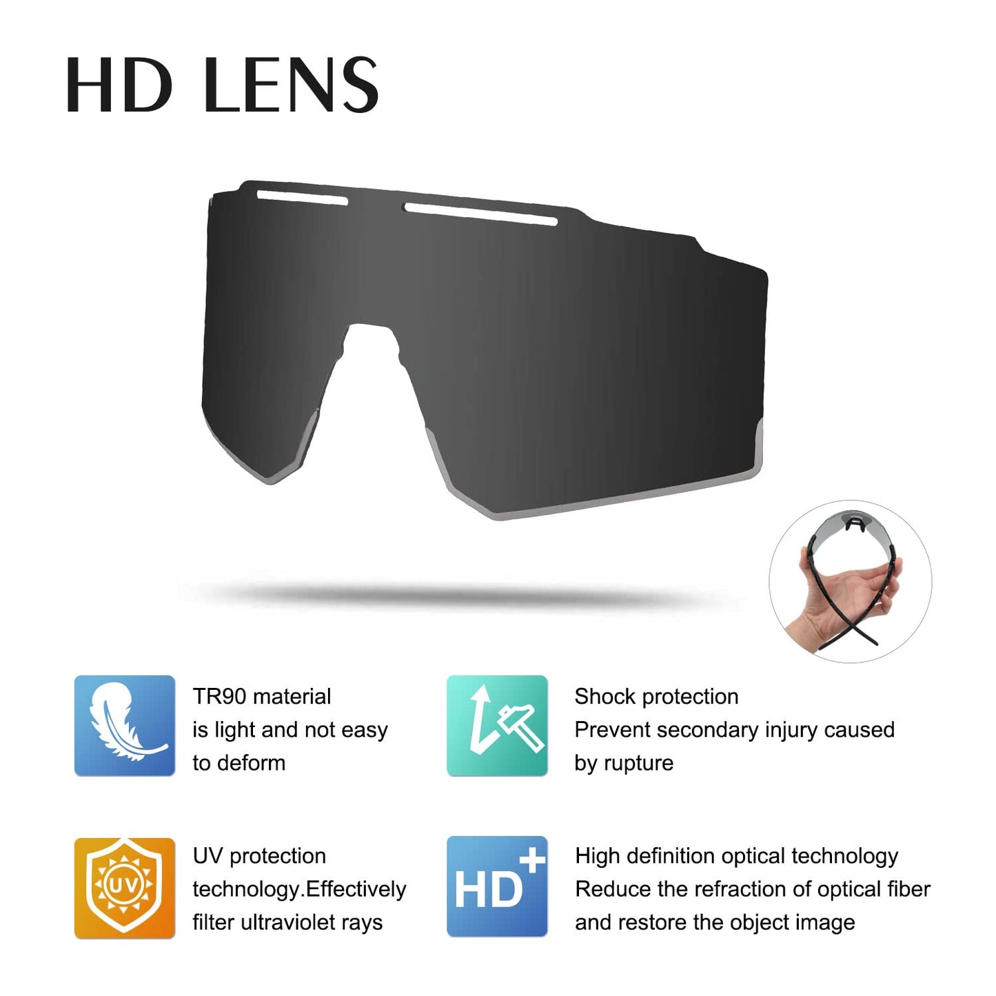 OULAIQI Cycling Sunglasses Polarized Sunglasses for Cycling Men Women with 3 Interchangeable Lens Baseball Glasses
