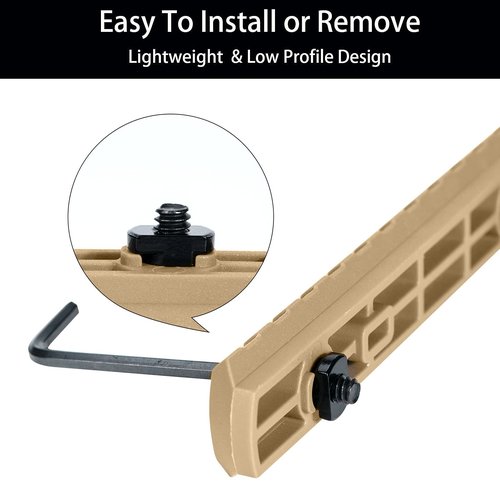 Polymer Picatinny Accessory Rail Single Picatinny Rail, 3-3-5-5-7-7 Slots Tan