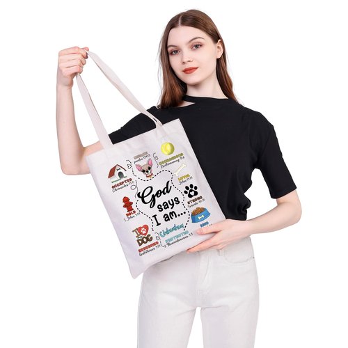 Chihuahua Mom Gift Chihuahua God Says I Am Reusable Grocery Bag Chihuahua Mama Gift Chihuahua Dog Lover Gifts