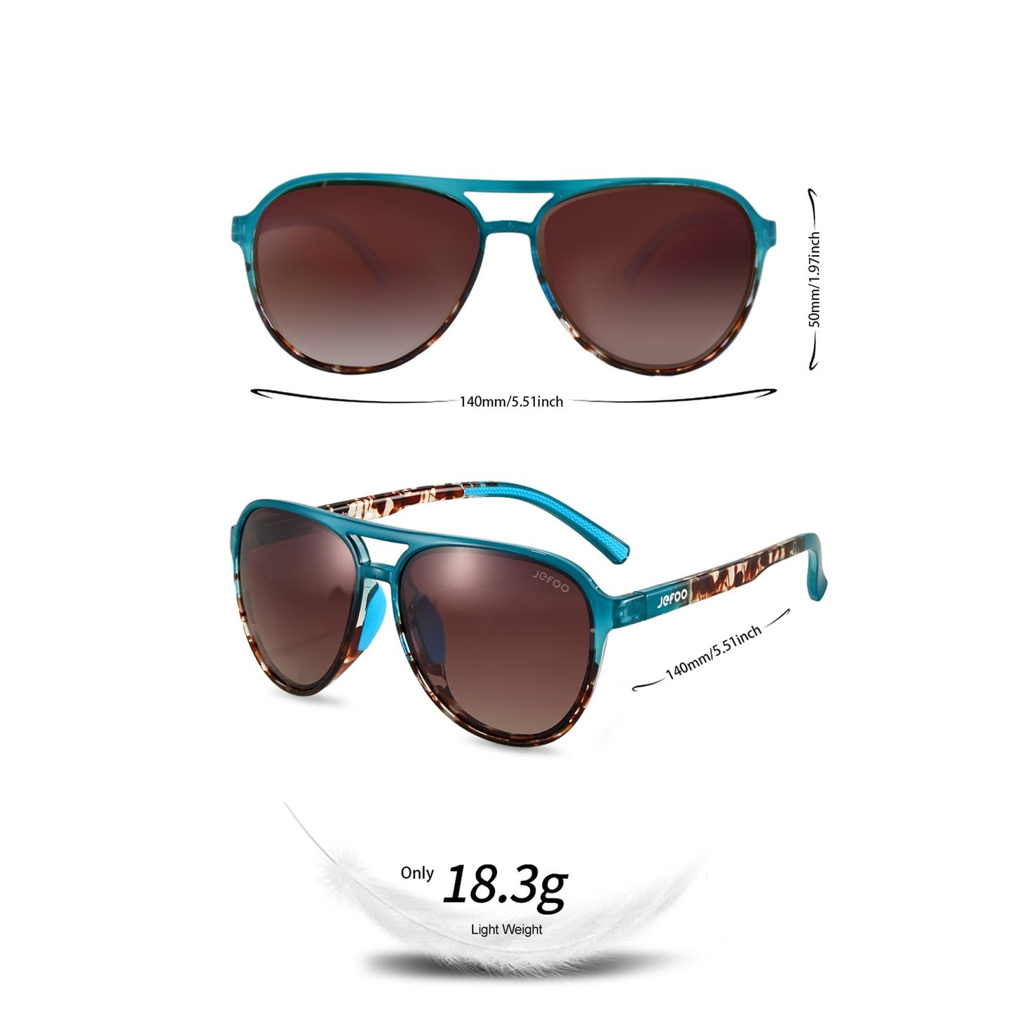 Jefoo Polarized Aviator Sunglasses for Women Men Retro Trendy Sports Sunglasses for Outdoor UV400 Protection