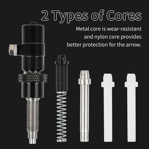 SOPOGER Arrow Rest and Plunger for Recurve Bow - Aluminum Alloy Arrow Rest and Cushion Plunger (Black)