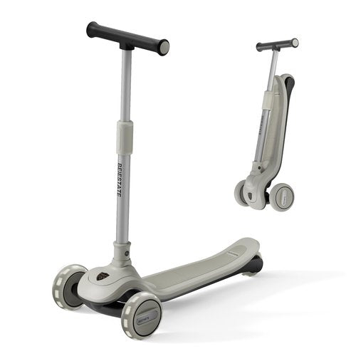 BEIESTATE Aesthetic Foldable Kids Scooter, 3 Wheel Scooter for Kids Ages 3-18, Max 220 lbs, Steering Limit Lock, Adjustable Handlebar, One-Piece Brake, 3 Light Up Wheels Kick Scooter for Boys & Girls