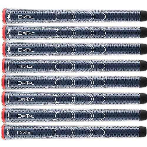 Set of 8 WINN DRI-TAC STANDARD Golf Grips - Non-Slip & Cushioned Comfort - Moisture-Wicking & Shock Absorption - AVS Technology - Hand Alignment & Lighter Grip Pressure - Tacky in All Weather