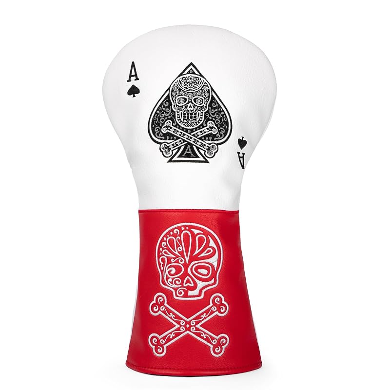 Acebirdie Poker Ace Golf Club Covers – Leather Driver, Fairway & Putter Headcovers (Variation: For Driver)