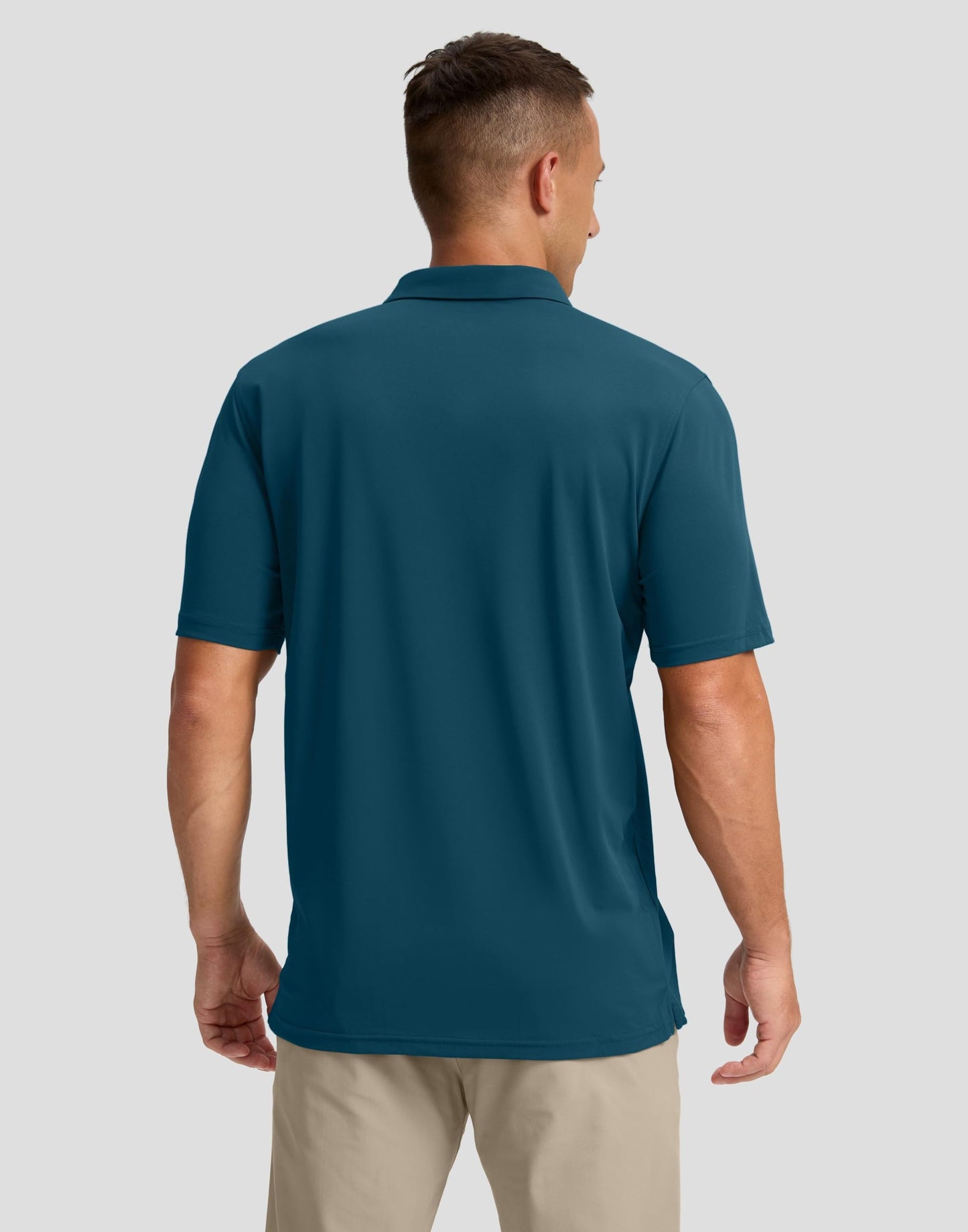 Men's Golf Shirts Dry Fit Moisture Wicking Performance Short Sleeve Collared Polo Shirts for Casual Tennis Bussiness (Reflecting Pond, XL)