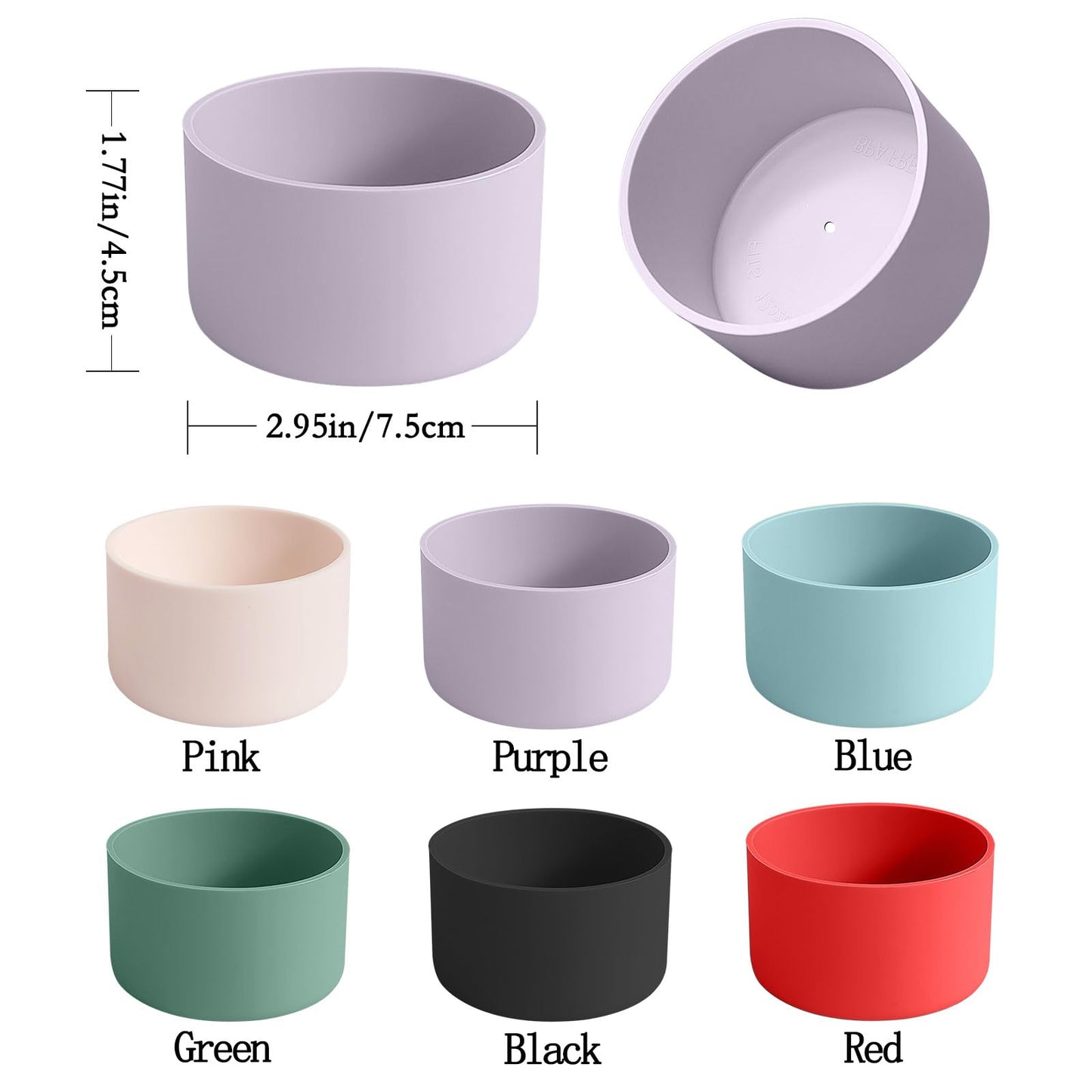 IOXXL 6Pcs Silicone Cup Boots for Water Bottle Fits Stanley/Hydro Flask/Simple Modern/Yeti/Owala, 2.8-3.1in Width Bottom Protector Cover Sleeve (6 Colors)