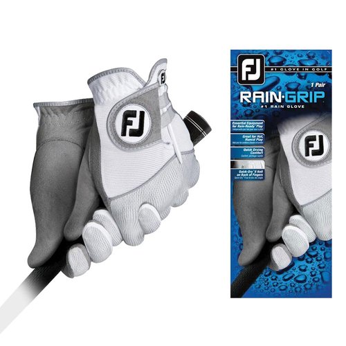 FootJoy Women's RainGrip Prior Generation Golf Gloves, Pair, White Large