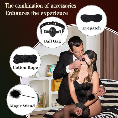 Adjustable Multifunctional Nylon 10 Piece Fashionable Combination Pink Outdoor Fitness Set, with Handmade Rope and Sleep Mask - D27-US