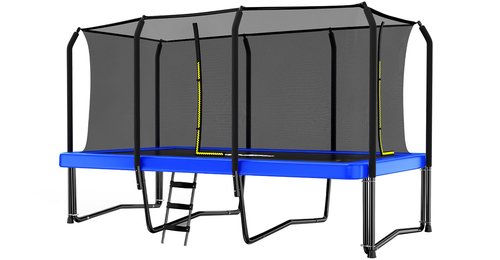 Zupapa 1500LBS Weight Capacity Rectangle Trampoline 10x17FT 9X15FT 8X14FT Outdoor Square Gymnastics Trampolines with Basketball Hoops for Kids Adults Long Large Big Rectangular Tumbling Trampolin