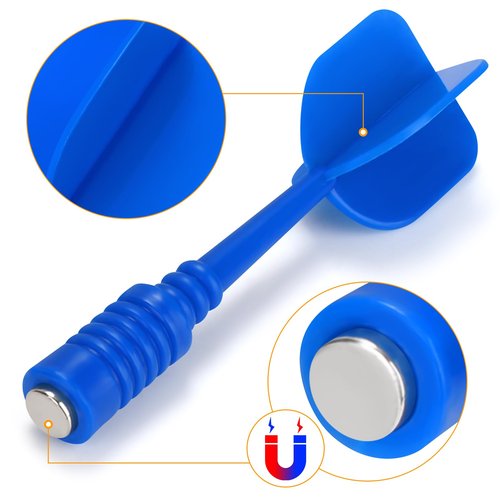 Accmor 16 Pack Magnetic Darts for Magnetic Dartboard, Replacement Plastic Dart Game Safety Darts