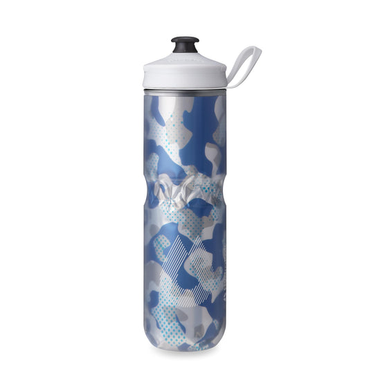 HydraPak | Polar Bottle - Polar Sport Insulated Water Bottle - BPA-Free, Sport & Bike Squeeze Bottle with Handle (Contender Blue, 700ml / 24oz)