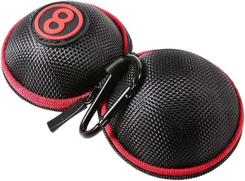 Billiard Cue Ball Holder Case with Zipper & Carabiner for 2.2 Inch Balls